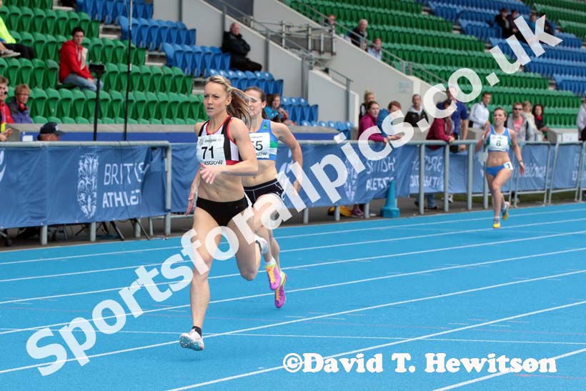 Gemma Nicol winning the 400 metres at the Scottish Championships, Scotstoun  Stadium, Glasgow.